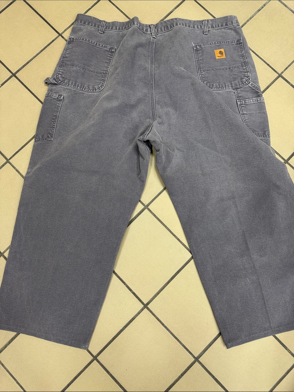 Carhartt Men’s Gray Cargo Carpenter Pants with Tool Pockets